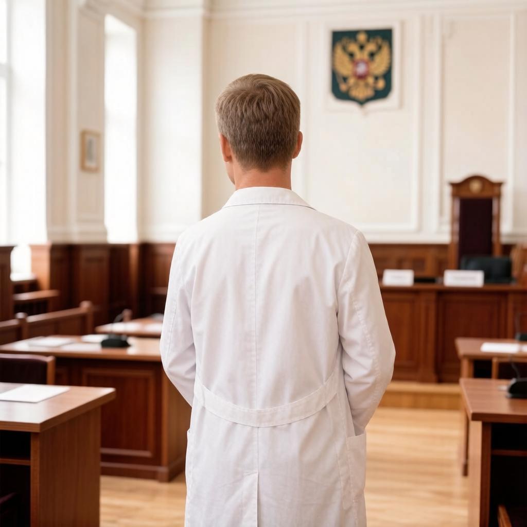 Судейский молоток, лежащий на медицинской карте пациента рядом со стетоскопом, символизирующий судебно-медицинскую экспертизу.