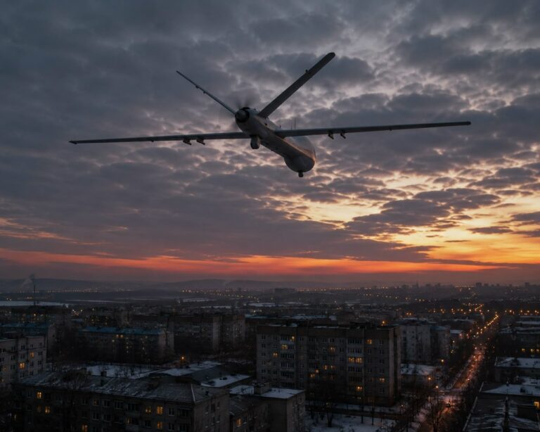 Зенитный ракетно-пушечный комплекс Панцирь-С1 несет боевое дежурство по охране неба от беспилотников БПЛА в ночное время