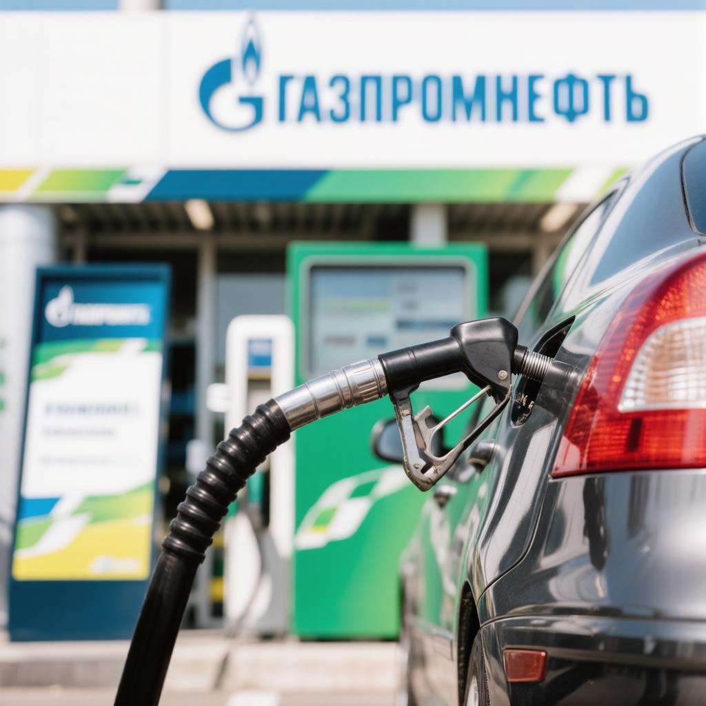 Очередь из легковых автомобилей на автозаправочной станции АЗС «Газпромнефть» в Кемеровской области во время проведения проверки обоснованности лимитов сотрудниками ФАС
