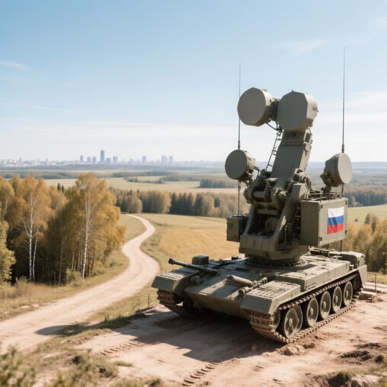 Боевые расчеты противовоздушной обороны осуществляют уничтожение малоразмерных воздушных целей в небе над городами Московской области ранним утром.