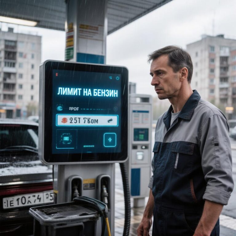 Электронное табло с ценами на бензин и дизельное топливо на автозаправочной станции в Кемеровской области, где введены розничные ограничения.