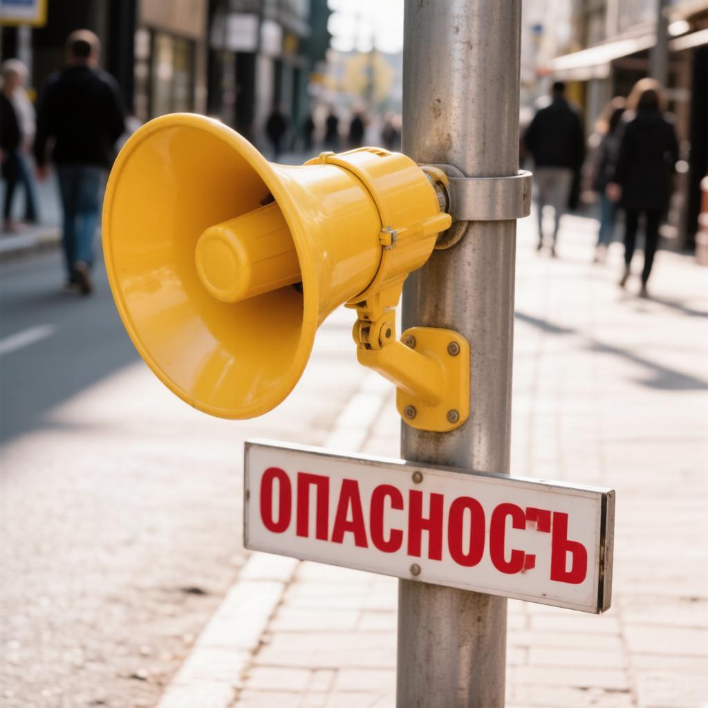 Звуковой излучатель городской системы централизованного оповещения населения (электросирена), установленный на крыше административного здания в Саранске, работает в режиме тревоги.
