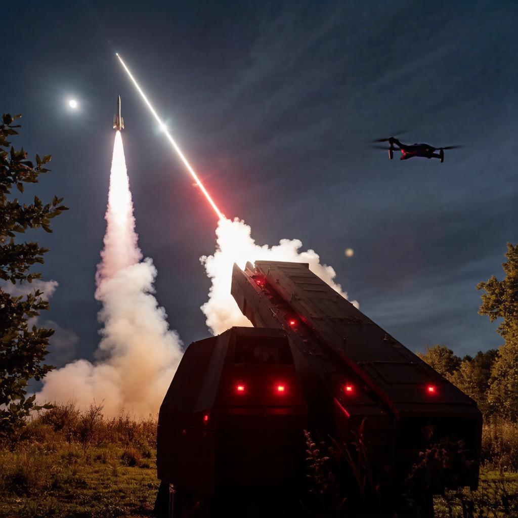 Работа систем противовоздушной обороны в ночном небе над российским регионом