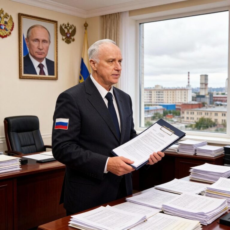 Председатель Следственного комитета Российской Федерации Александр Бастрыкин во время проведения селекторного совещания с региональными управлениями ведомства.