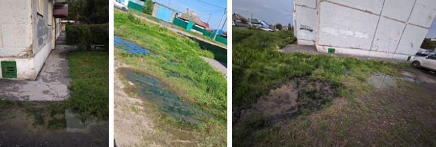 Коммунальная авария и разлив канализационных вод на грунтовой дороге в жилом квартале