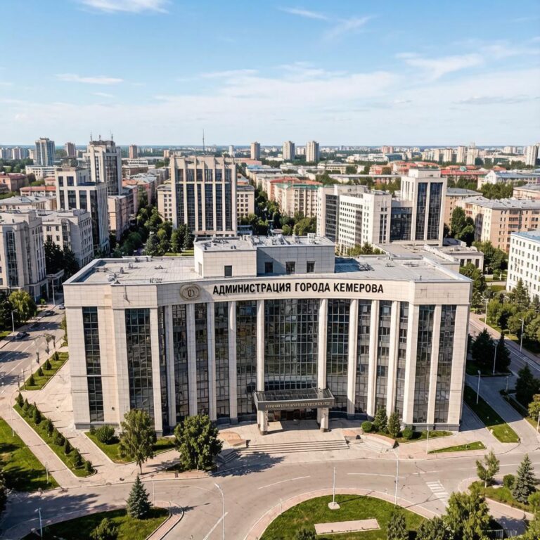 Здание администрации города Кемерово на центральной площади